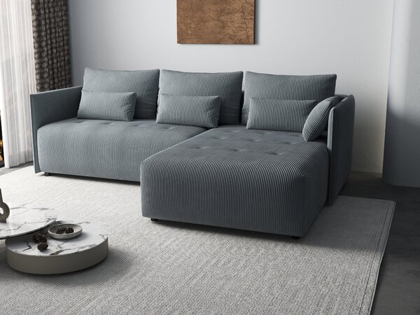 Colțar extensibil dumonde cu ladă de depozitare Malta Zoom Grey II 235x185 cm