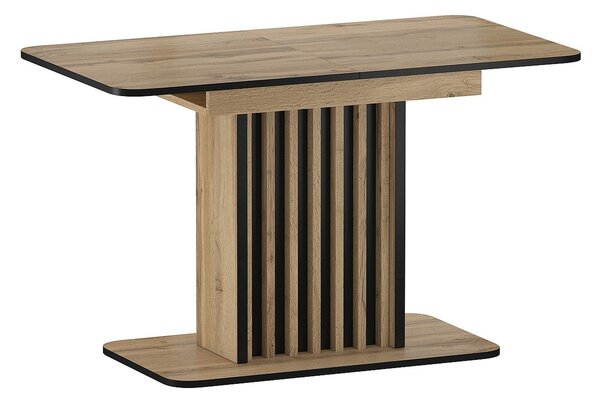Masa extensibila KENT, stejar artisan/negru, PAL, 130/180x85x76 cm