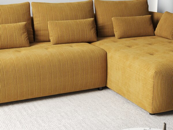 Colțar extensibil dumonde cu ladă de depozitare Malta Zoom Mustar 235x185 cm