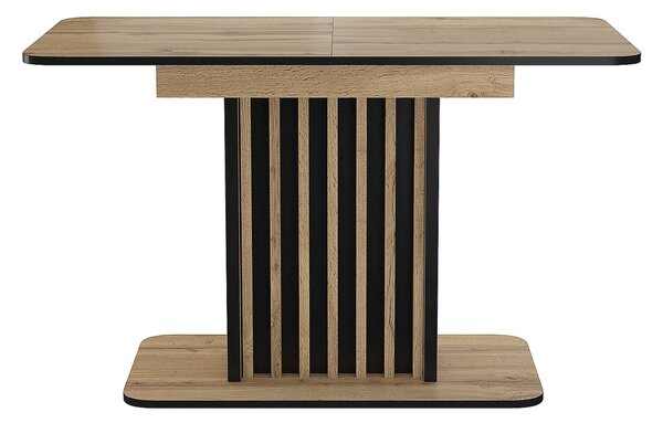 Masa extensibila KENT, stejar artisan/negru, PAL, 130/180x85x76 cm