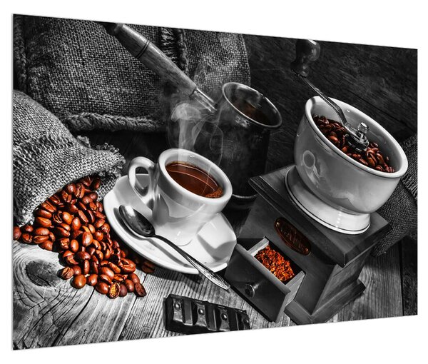 Tablou cu ceașca de cafea (90x60 cm)
