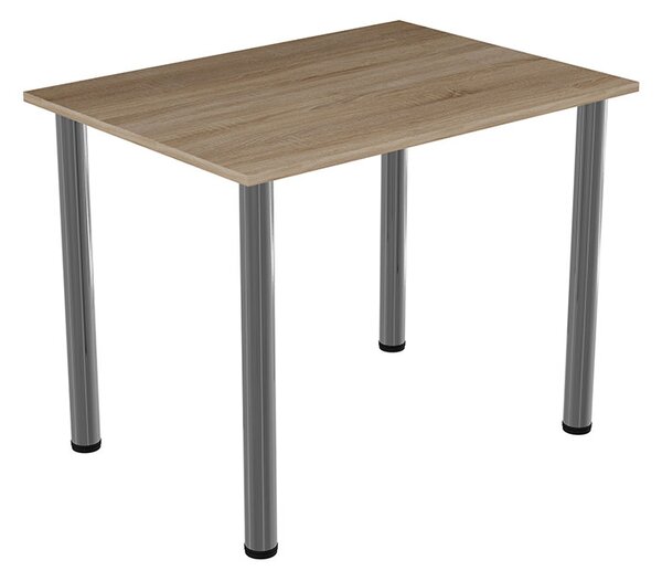 Masa dining / bucatarie, Mobiref, 93 cm x 68 cm x 73 cm, PAL Sonoma 18 mm, picioare crom lucios, reglabile