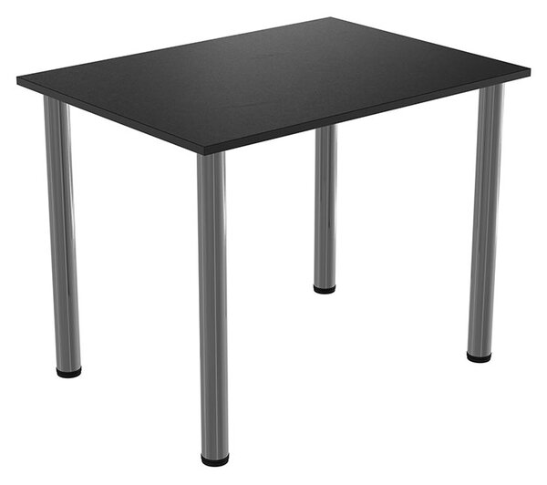 Masa dining / bucatarie, Mobiref, 93 cm x 68 cm x 73 cm, PAL Negru 18 mm, picioare crom lucios, reglabile