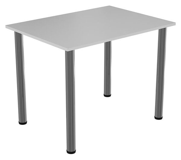 Masa dining / bucatarie, Mobiref, 93 cm x 68 cm x 73 cm, PAL Alb 18 mm, picioare crom lucios, reglabile