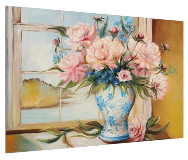 Tablou cu flori în vază (90x60 cm)