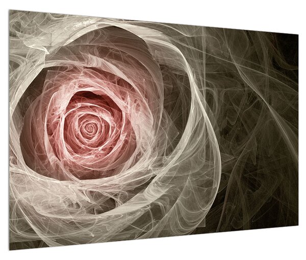 Tablou abstract cu trandafir (90x60 cm)