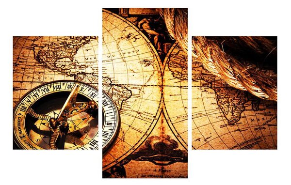 Tablou istoric cu harta lumii (90x60 cm)