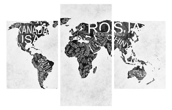 Tablou cu harta lumii (90x60 cm)