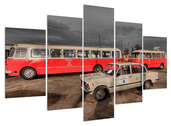 Tablou cu mașini istorice (150x105 cm)