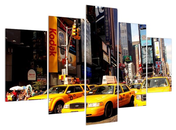 Tablou cu Yelow taxi din NY (150x105 cm)