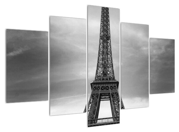 Tablou cu turnul Eiffel și mașină roșie (150x105 cm)