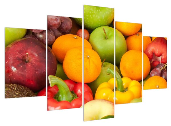 Tablou cu legume și fructe (150x105 cm)