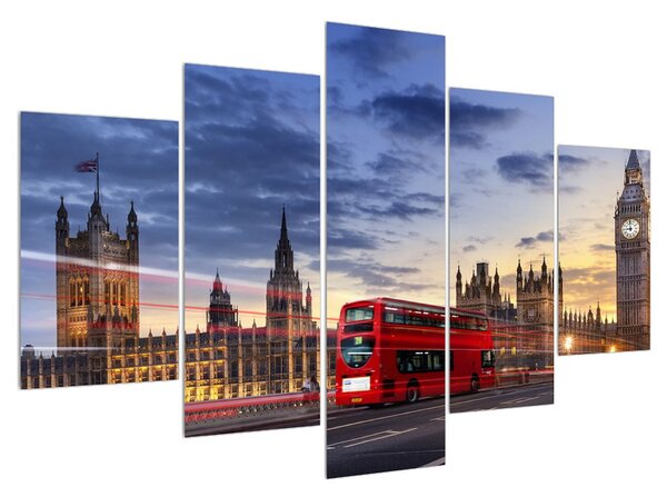 Tablou cu Londra cu autobuz (150x105 cm)