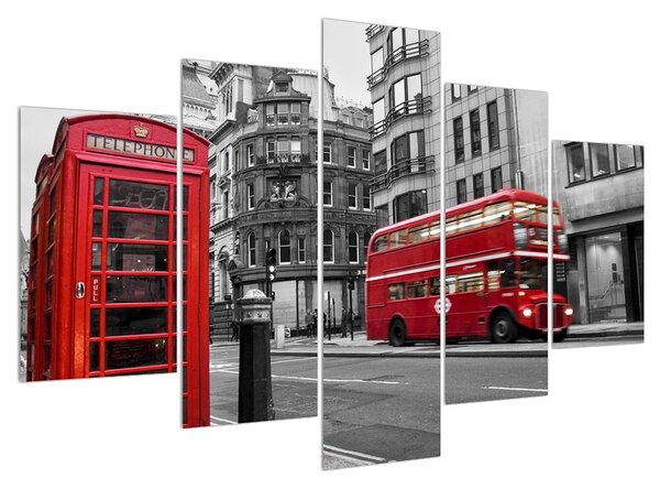 Tablou cu căsuța de telefon din Londra (150x105 cm)