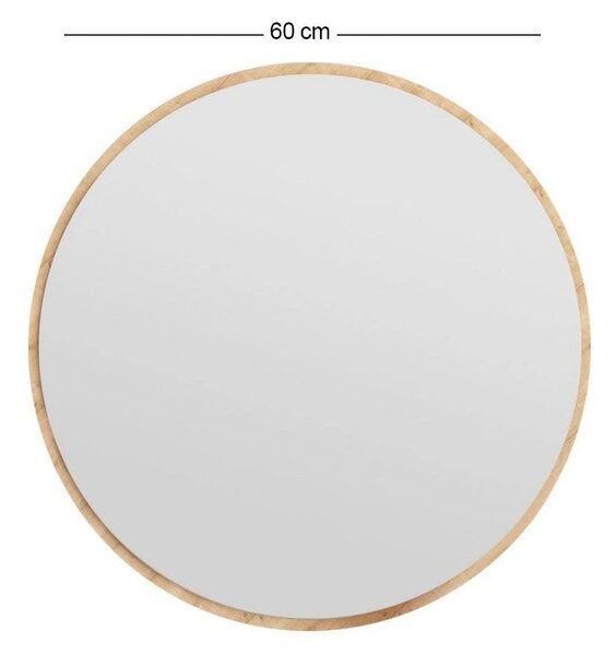 Oglinda OZZE, stejar, 60x2x60 cm