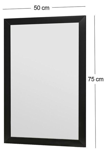 Oglinda LIPA, negru, 50x2x75 cm