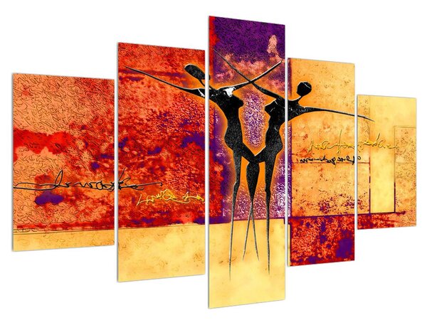 Tablou abstract cu doi dansatori (150x105 cm)
