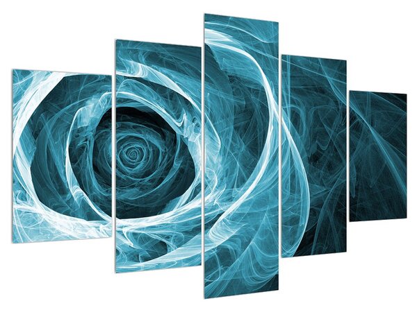 Tablou abstract cu trandafirul albastru (150x105 cm)