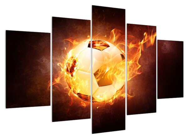 Tablou cumingea de fotbal în foc (150x105 cm)
