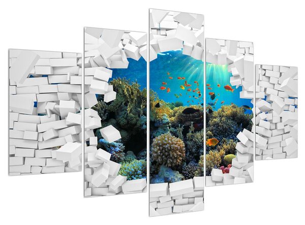 Tablou cu lumea submarină (150x105 cm)