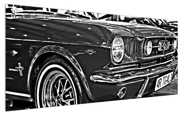 Tablou detailat cu mașină (120x50 cm)