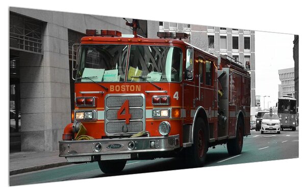 Tablou cu mașina de pompieri (120x50 cm)