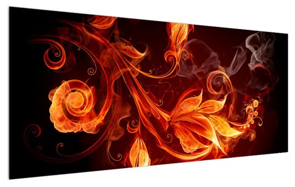 Tablou cu flori în foc (120x50 cm)
