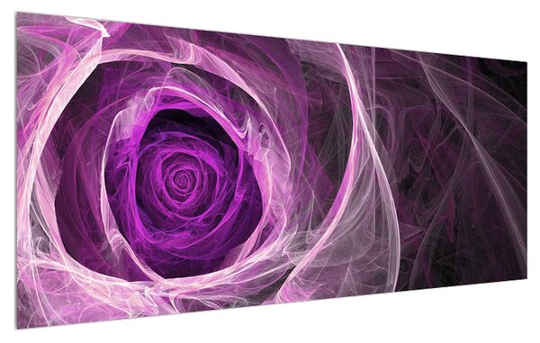 Tablou modern cu trandafir violet (120x50 cm)