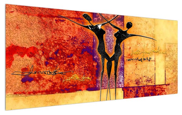 Tablou abstract cu doi dansatori (120x50 cm)