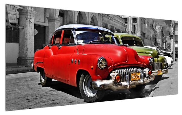 Tablou cu mașini istorice (120x50 cm)