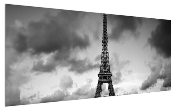 Tablou cu turnul Eiffel și mașina roșie (120x50 cm)