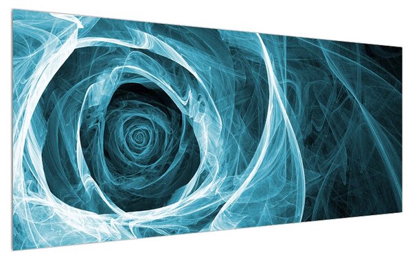 Tablou abstract cu trandafirul albastru (120x50 cm)