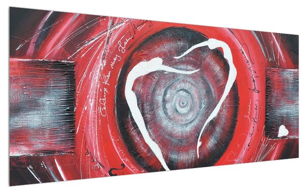 Tablou abstract - pictura roșie (120x50 cm)
