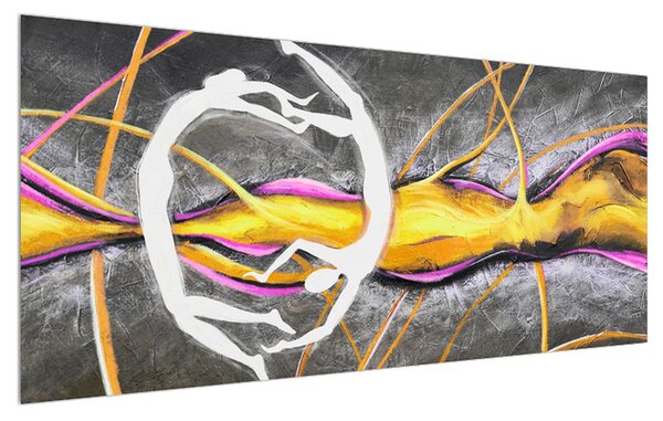 Tablou abstract - pictura cu dansatori (120x50 cm)