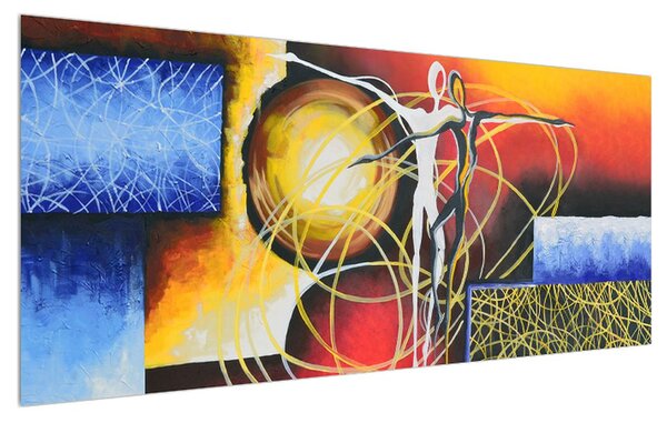 Tablou abstract cu dansatori (120x50 cm)