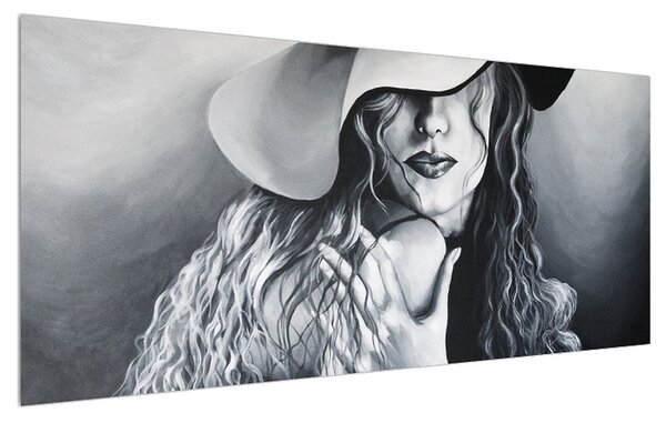Tablou cu femeie în pălărie (120x50 cm)