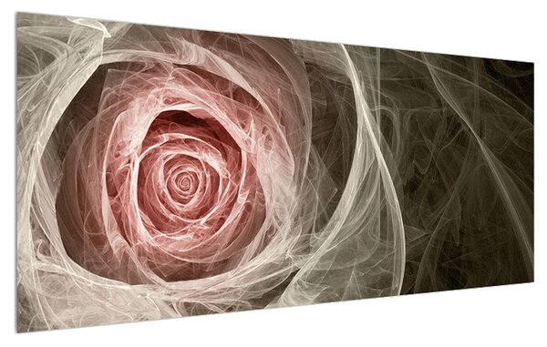 Tablou abstract cu trandafir (120x50 cm)