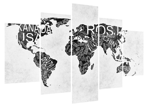Tablou cu harta lumii (150x105 cm)