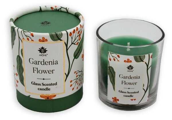 Lumânare parfumată în sticlă Arome Gardenia Flower, 120 g