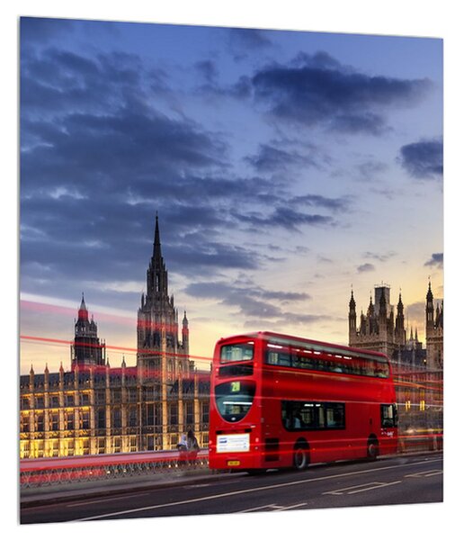 Tablou cu Londra cu autobuz (30x30 cm)