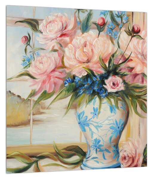 Tablou cu flori în vază (30x30 cm)