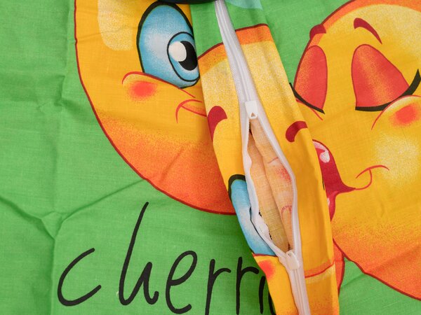 Lenjerie de pat din bumbac EMOJI verde