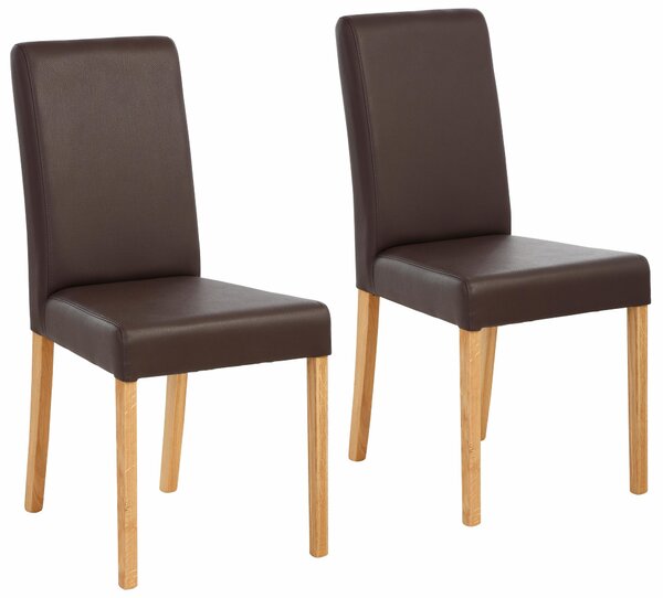 Set 2 scaune Bologna maro piele ecologica 44/56/91 cm