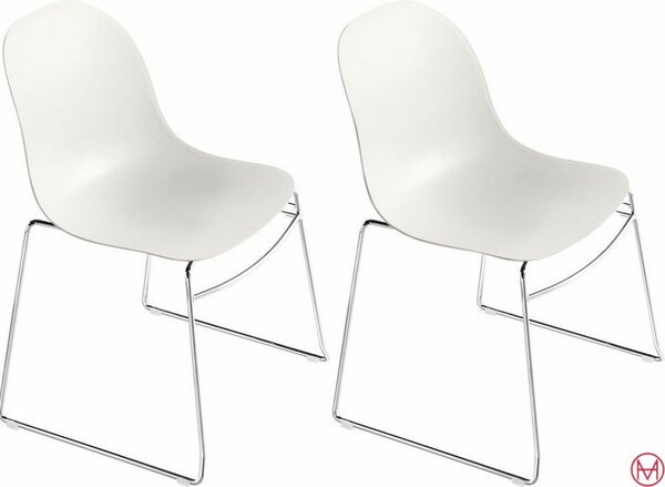 Set 2 scaune Academy albe plastic