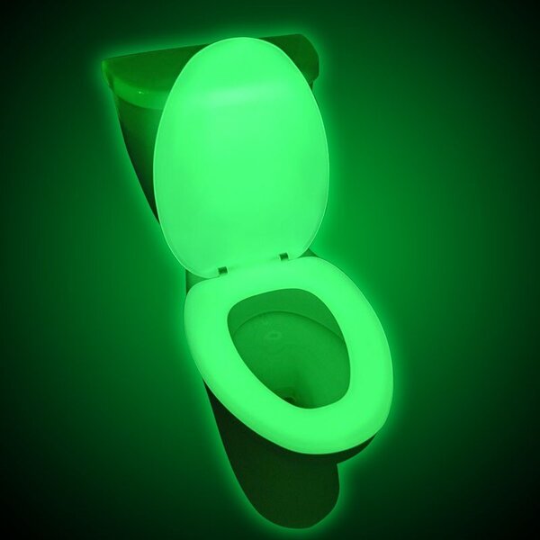 Capac de WC fosforescent, soft close, lumineaza verde in intuneric