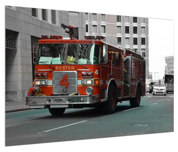 Tablou cu mașina de pompieri (90x60 cm)
