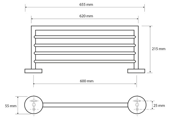 Sapho Sapho, raft prosoape X-ROUND 600mm, crom, XR413