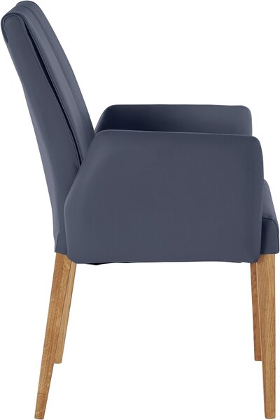 Fotoliu Claudia cu brate cobalt piele naturala 55/63/91 cm