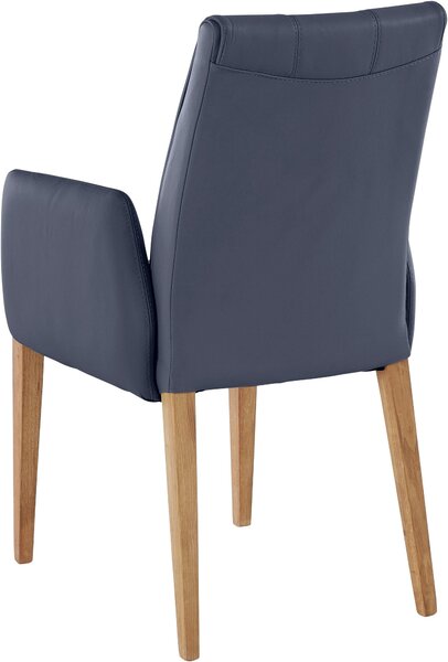 Fotoliu Claudia cu brate cobalt piele naturala 55/63/91 cm