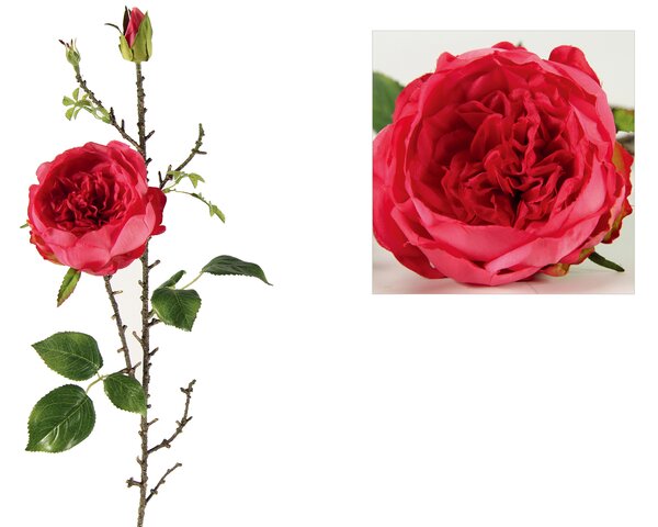 Trandafir artificial ashlen fuchsia h82 cm